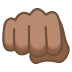 👊🏽 oncoming fist: medium skin tone display on JoyPixels